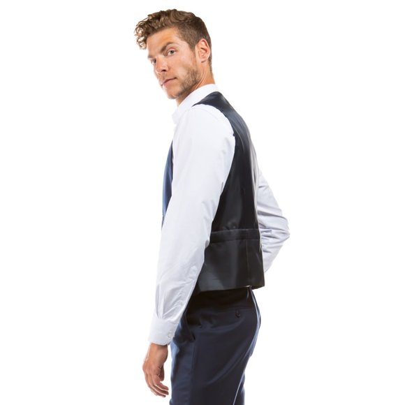 ZeGarie Tailored Fit Suit Separates Vest, Navy (Tailored to Move and Flex) - Picture 3 of 4
